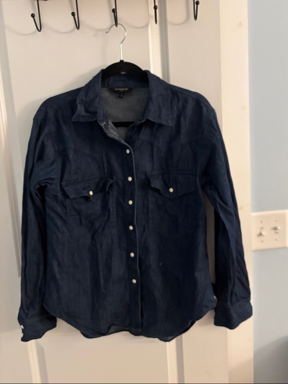 Women’s Dark Denim Button Up Utility Shirt